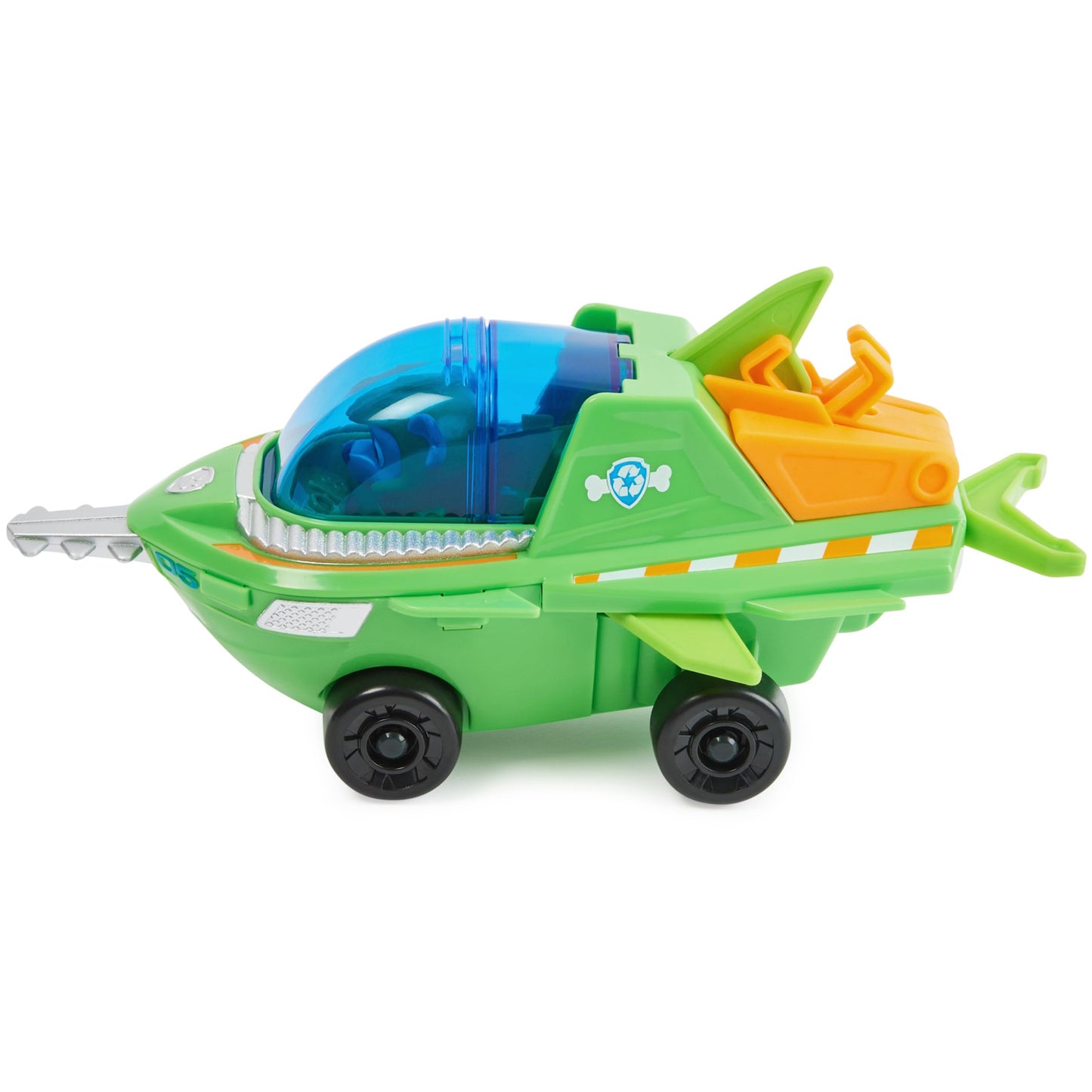 Paw Patrol Aqua Pups Rocky Transforming Sawfish Vehicle with Collectible Figure – Kids’ Rescue Toy