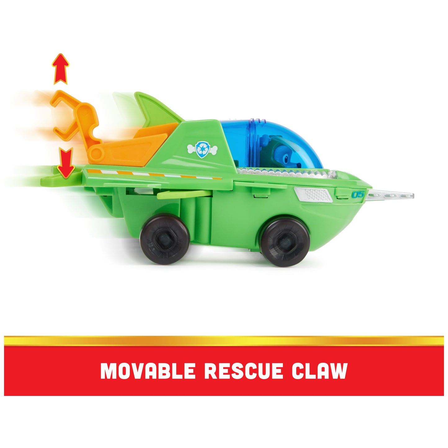 Paw Patrol Aqua Pups Rocky Transforming Sawfish Vehicle with Collectible Figure – Kids’ Rescue Toy