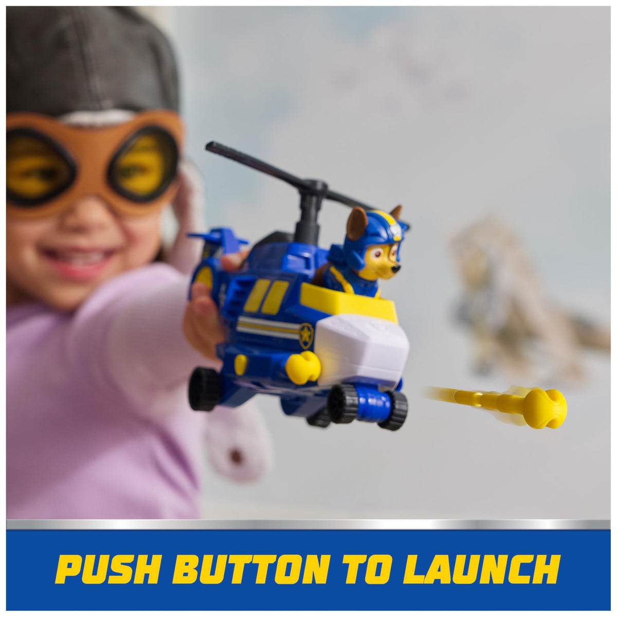 PAW Patrol Air Rescue Chase Action Figure & Helicopter Toy with Projectile Launcher
