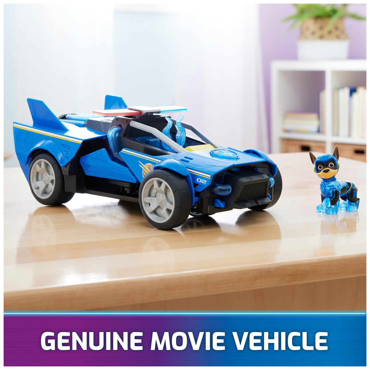 PAW Patrol: The Mighty Movie Chase’s Mighty Transforming Cruiser with Lights & Sounds – 3+ Toy Car
