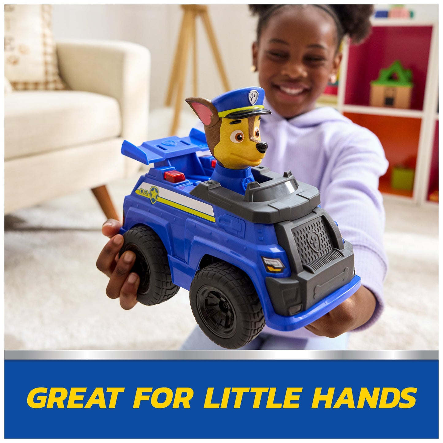 PAW Patrol Chase RC Action Cruiser | LED RC Car with Easy-Steer Controller