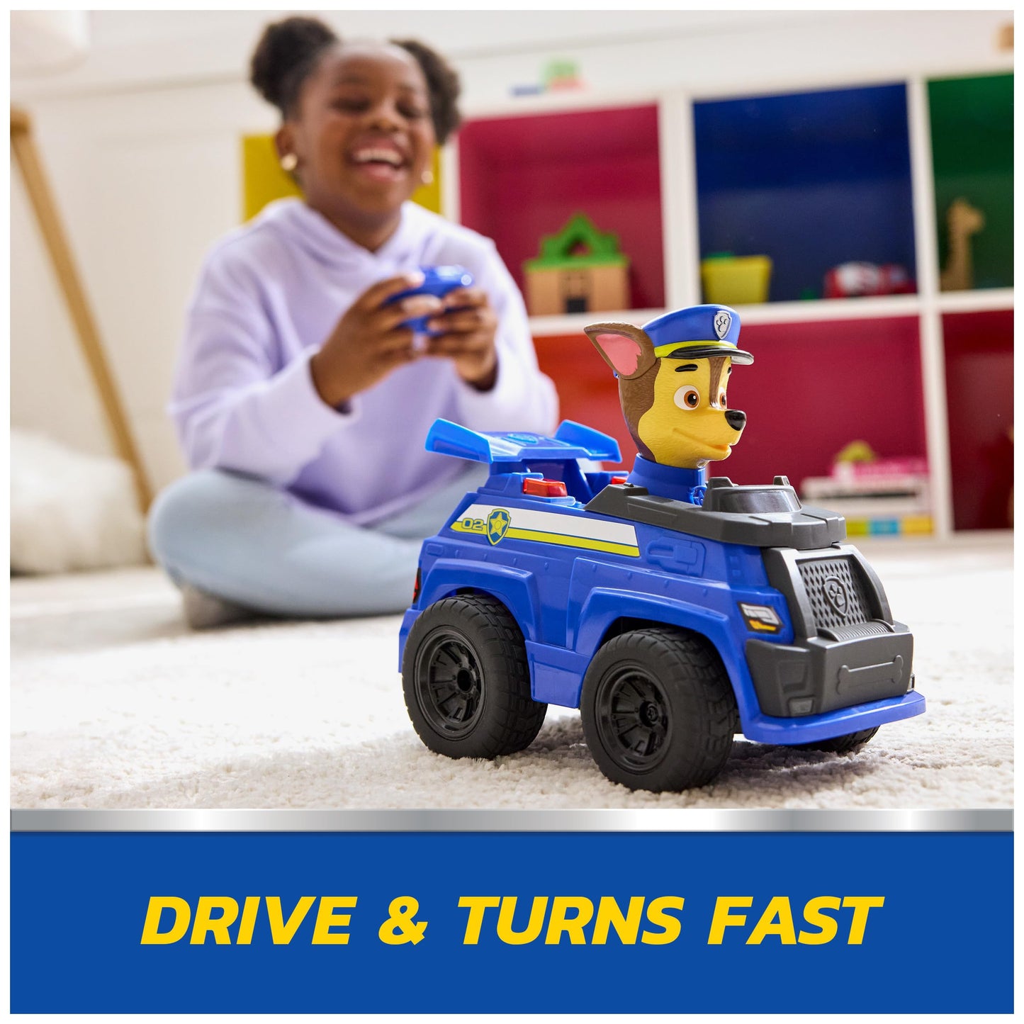 PAW Patrol Chase RC Action Cruiser | LED RC Car with Easy-Steer Controller
