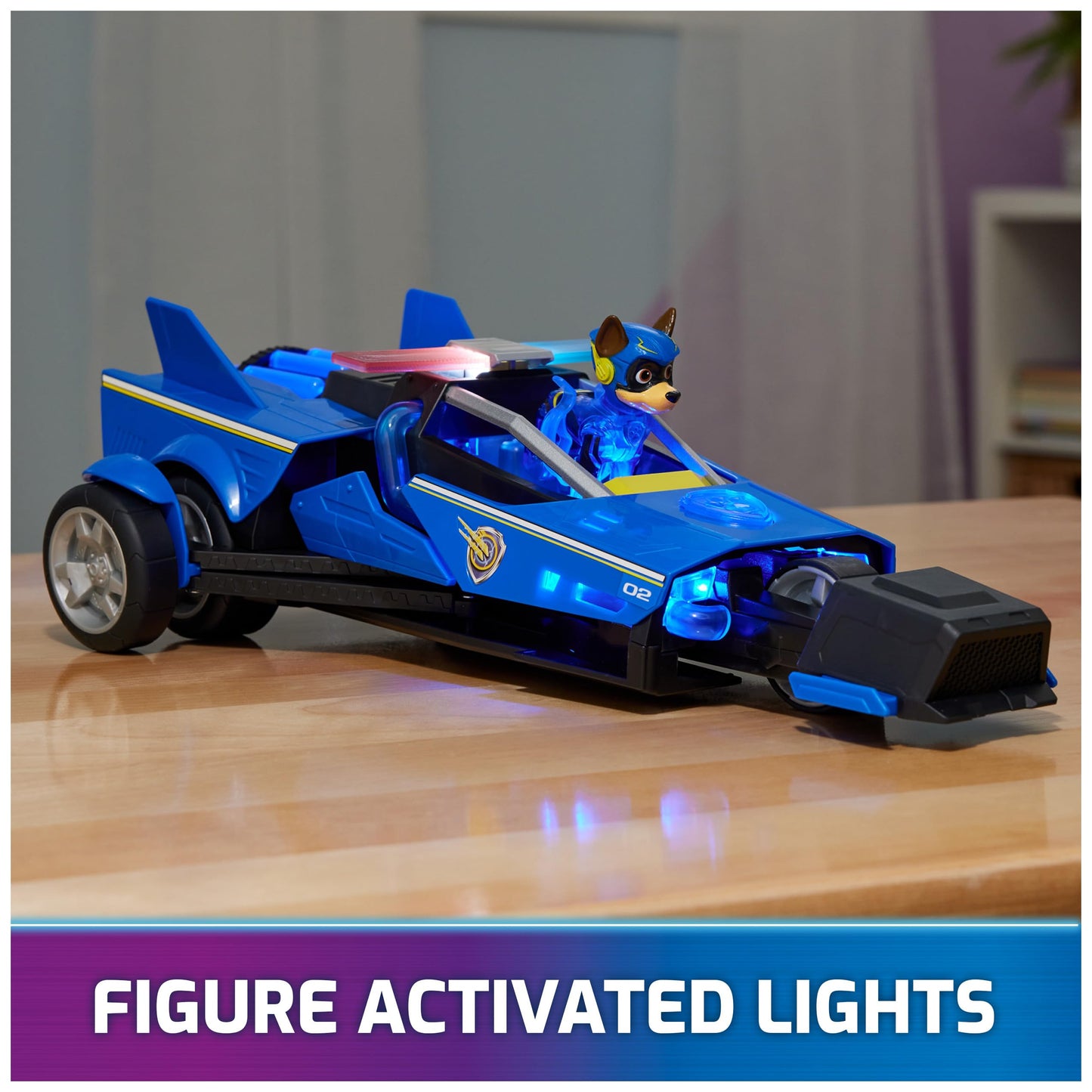 PAW Patrol: The Mighty Movie Chase’s Mighty Transforming Cruiser with Lights & Sounds – 3+ Toy Car