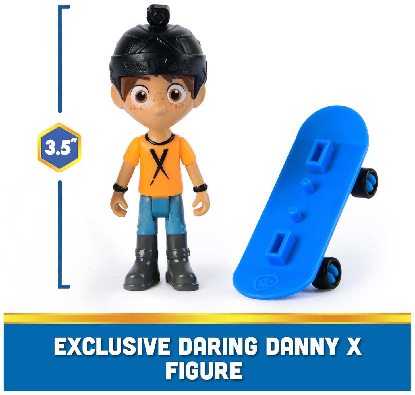 Paw Patrol Marshall & Daring Danny X Figures Set with Skateboard – 3+ Toy Figures
