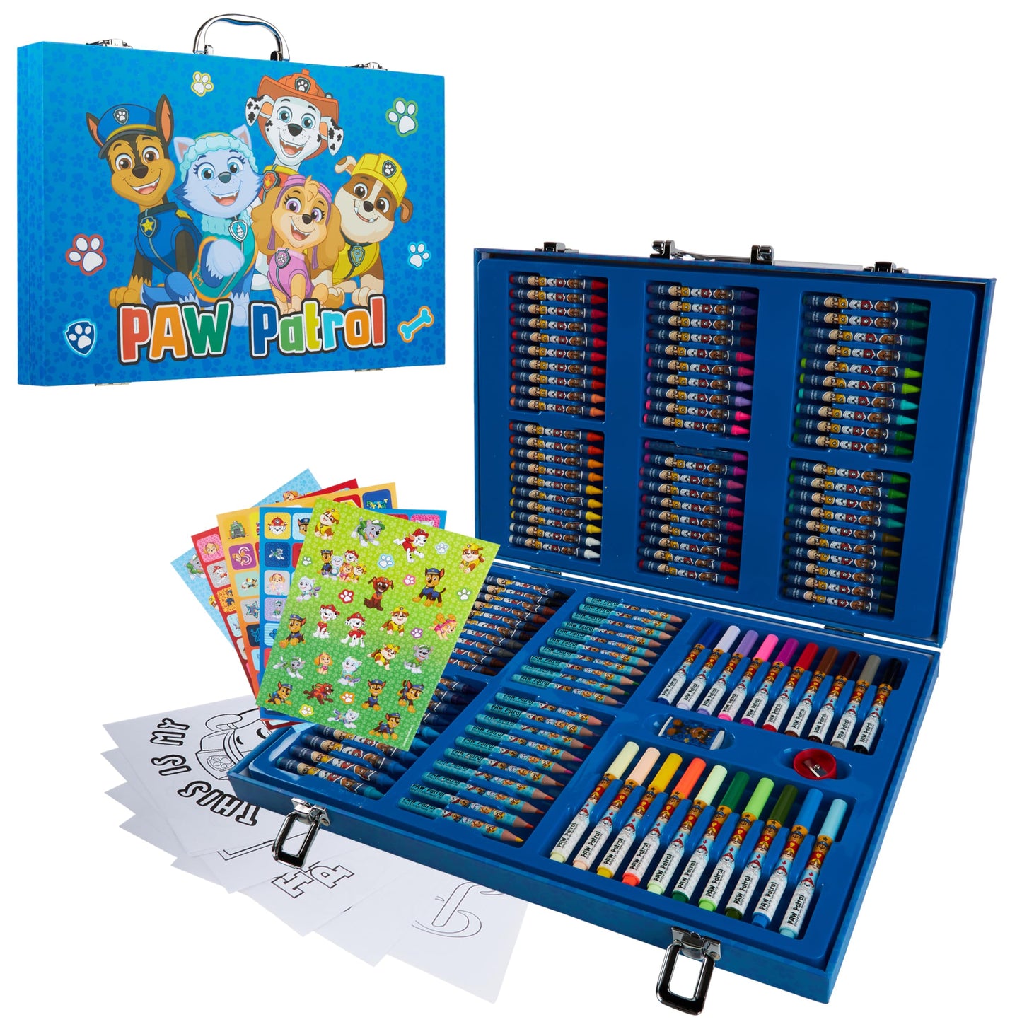 Paw Patrol Colored Pencils Art Kit for Kids – Travel Case with Crayons