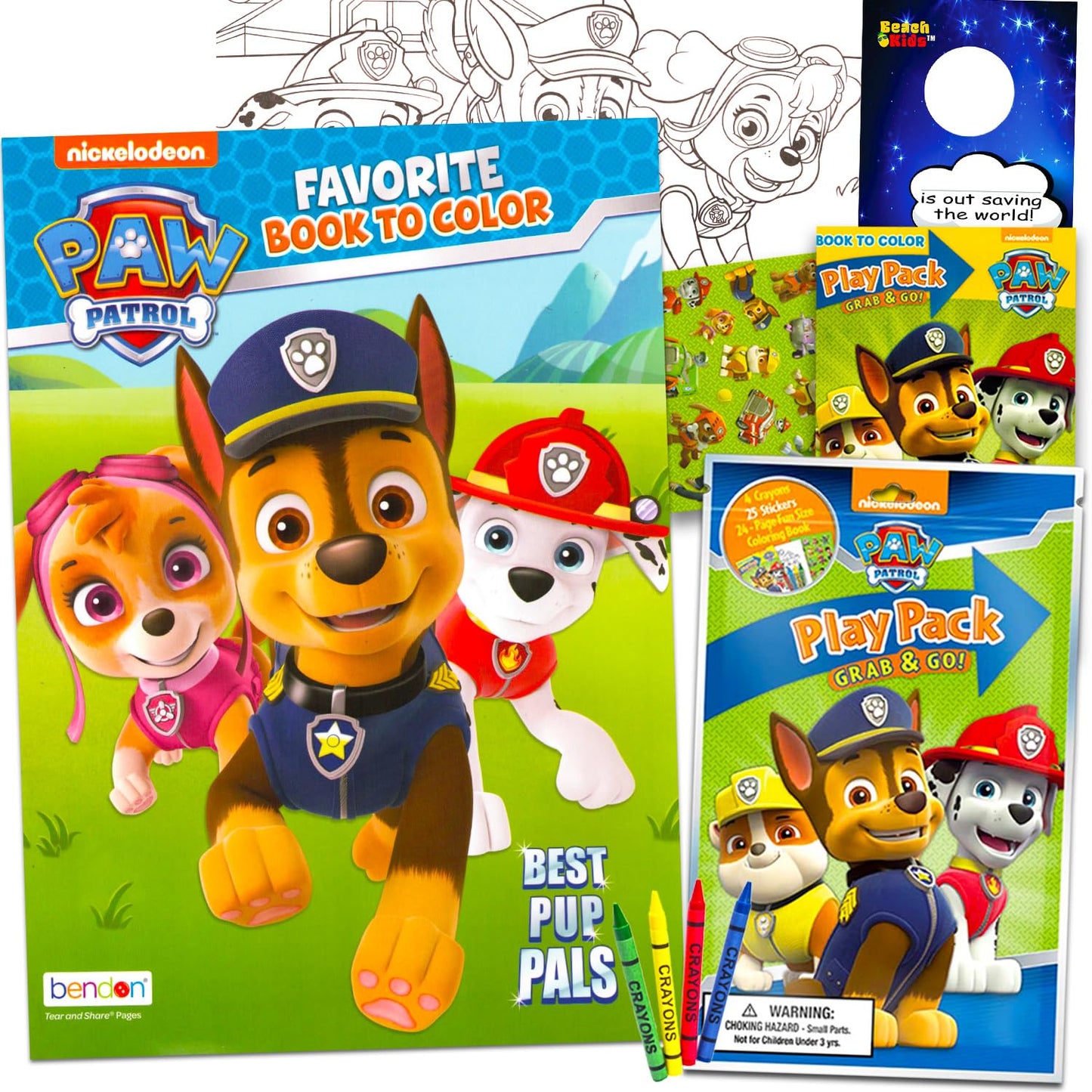 Paw Patrol Coloring Book Set for Kids — 32-Page Activity Bundle with Stickers