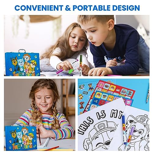 Paw Patrol Colored Pencils Art Kit for Kids – Travel Case with Crayons