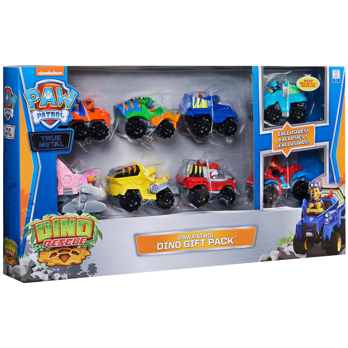 Paw Patrol True Metal Dino Rescue Gift Pack – 8 Die-Cast Vehicles, 1:55 Scale