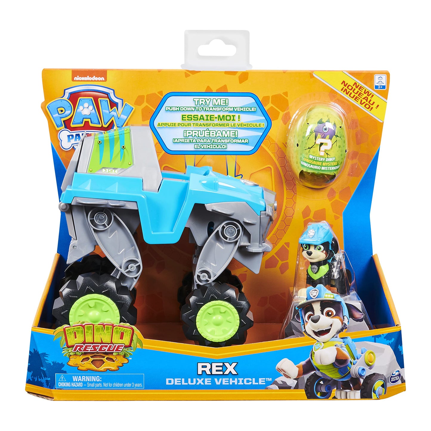 Paw Patrol Rex's Transforming Vehicle with Mystery Dino Figure | Dino Rescue Deluxe