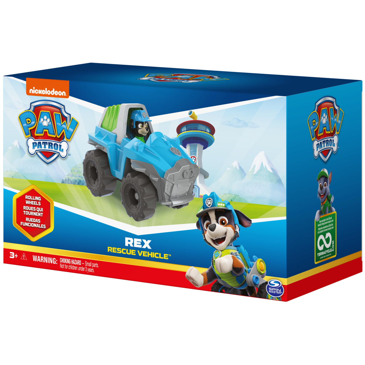 Paw Patrol Rex's Dinosaur Rescue Vehicle with Collectible Rex Figure – Toys for Ages 3+