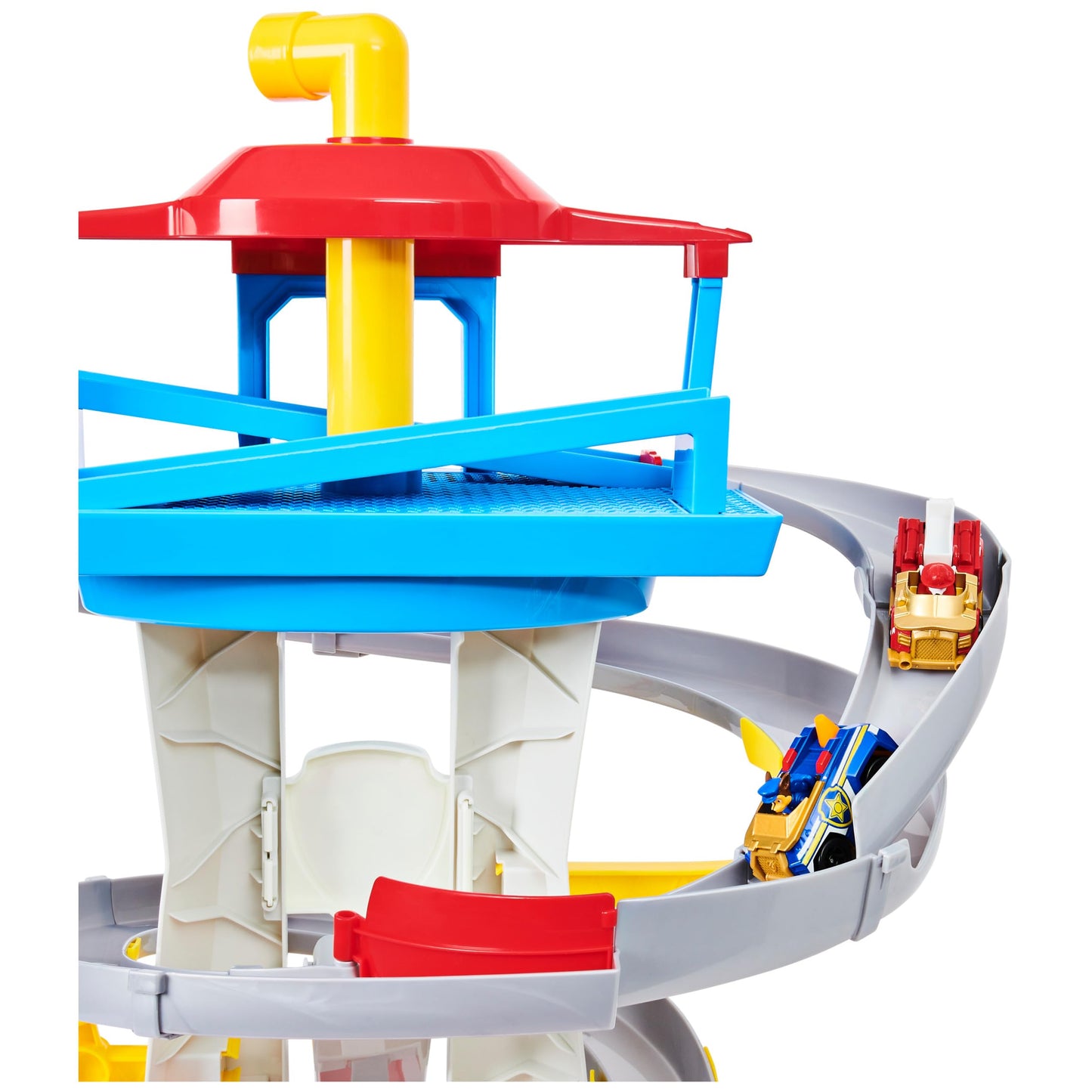 PAW Patrol Adventure Bay Lookout Tower Playset with 2 Exclusive True Metal Vehicles (Chase & Marshall) – Twin Track Rescue
