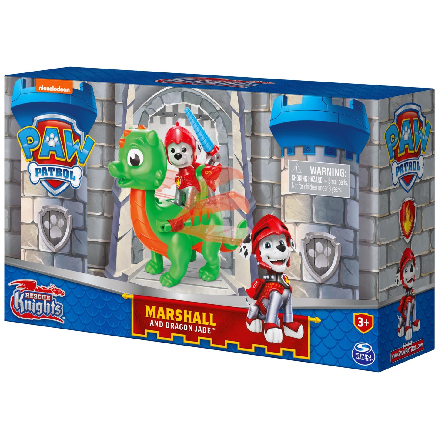 PAW Patrol Rescue Knights: Marshall & Dragon Jade Figures Set – 3+