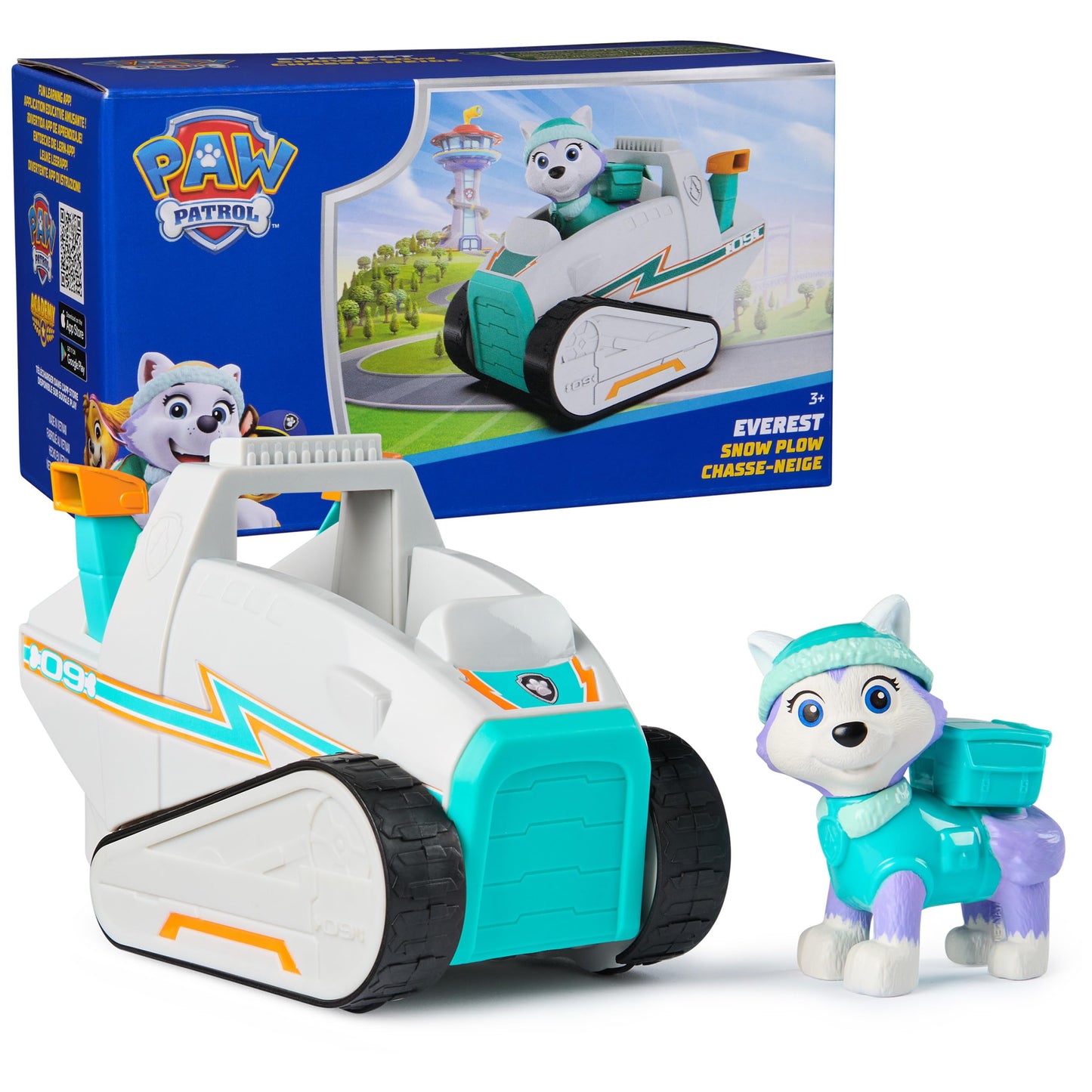Paw Patrol Everest Snow Plow Toy Vehicle with Collectible Figure | Eco-Friendly Kids Toy 3+
