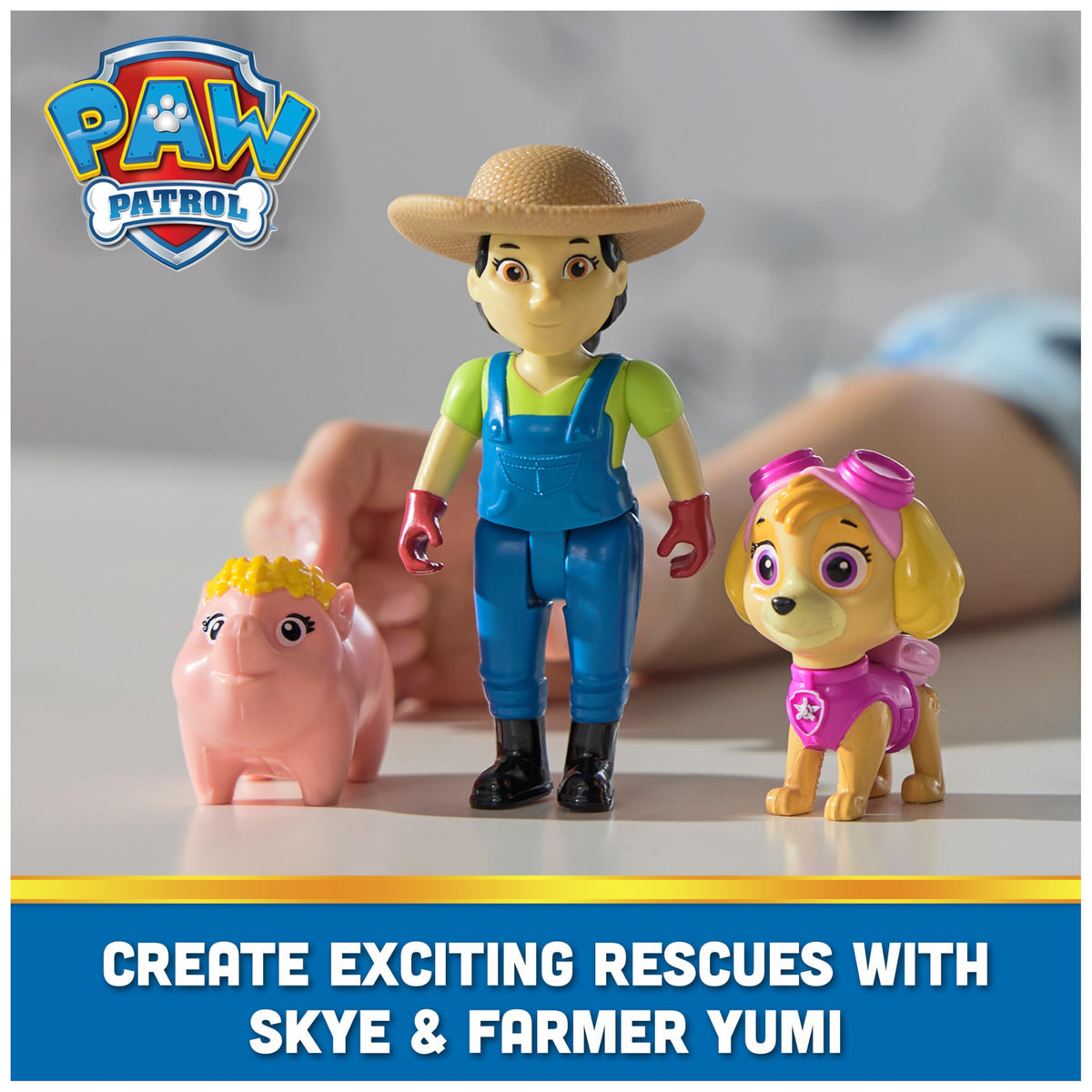 Paw Patrol Skye, Farmer Yumi & Piggie Figures – Imaginative Rescue Toys for Kids 3+