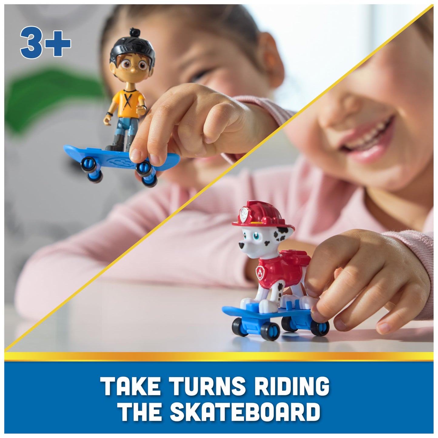 Paw Patrol Marshall & Daring Danny X Figures Set with Skateboard – 3+ Toy Figures