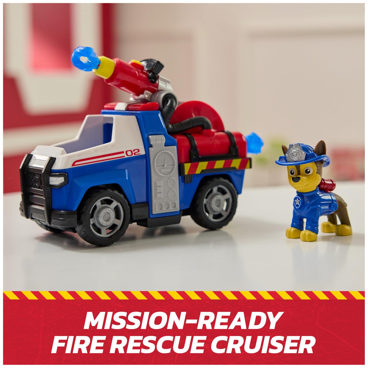 Paw Patrol Fire Rescue: Chase Cruiser with Launcher & Figure – Ages 3+