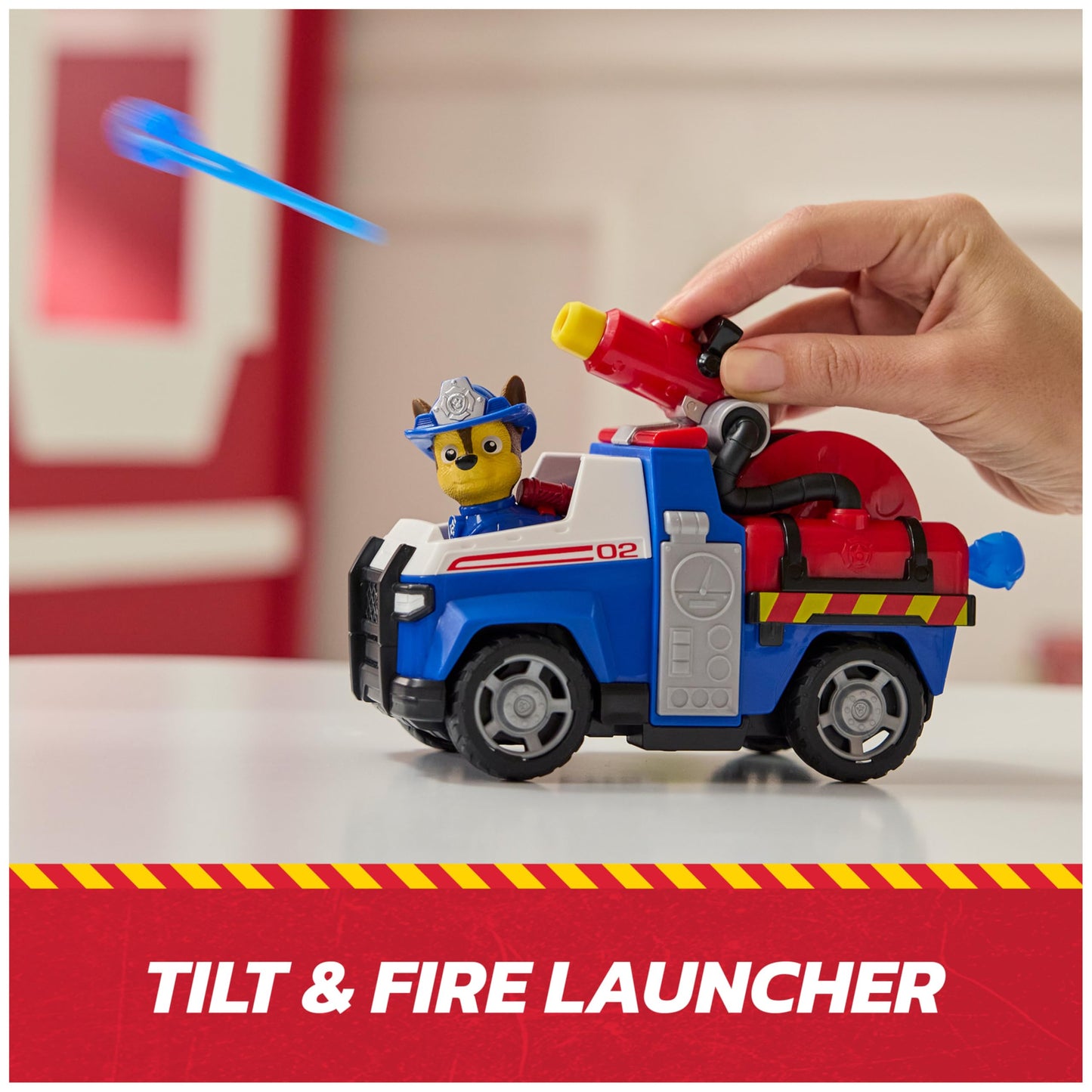 Paw Patrol Fire Rescue: Chase Cruiser with Launcher & Figure – Ages 3+