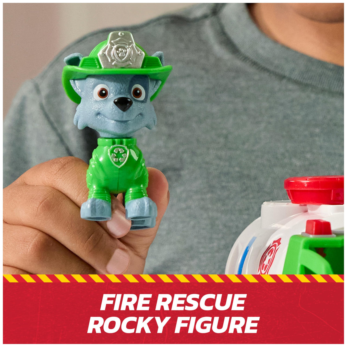 PAW Patrol Fire Rescue: Rocky Rescue Fire Tanker with Figure, Grab Claw & Bin
