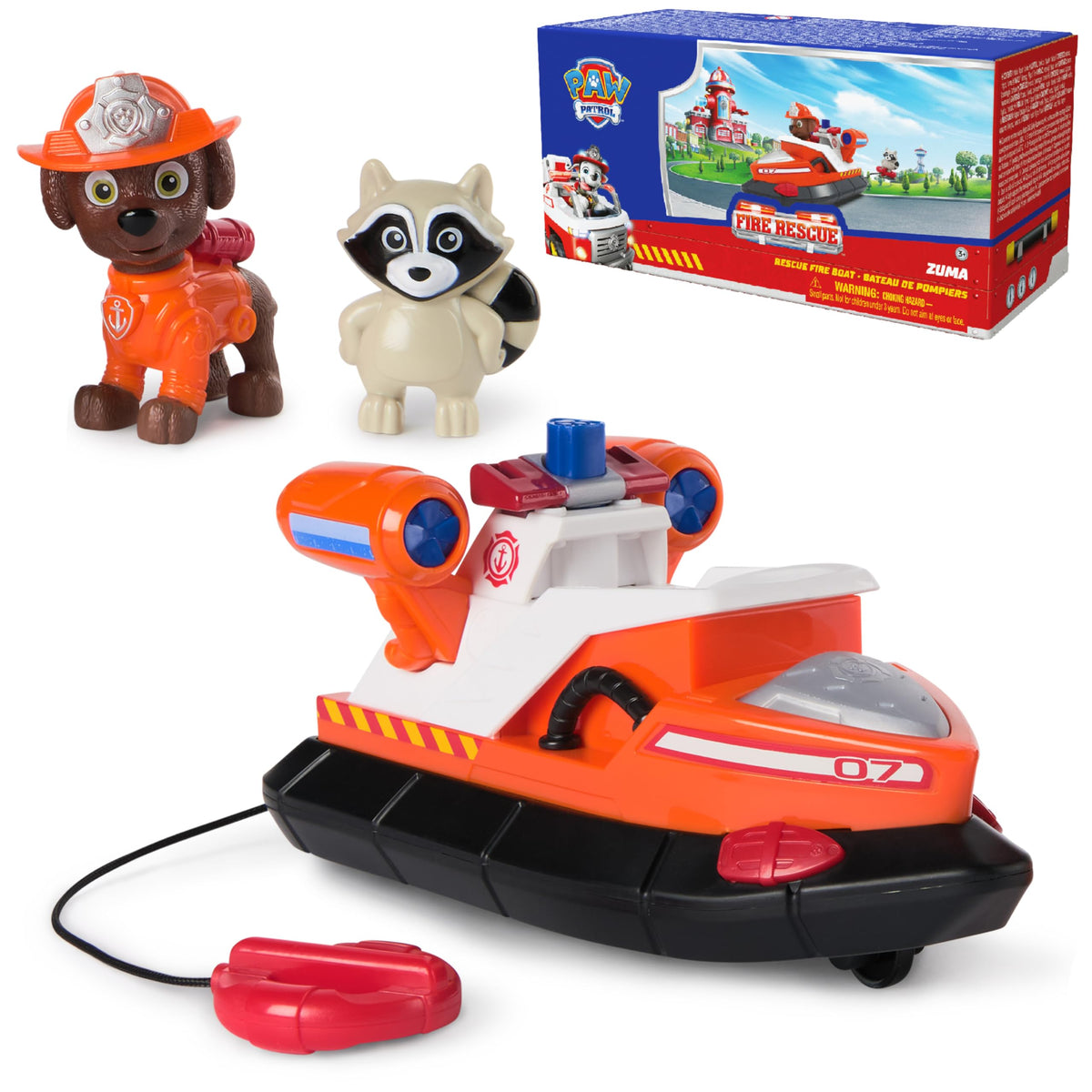 PAW Patrol Fire Rescue Zuma Rescue Fire Boat with Action Figure – Launching Lifesaver