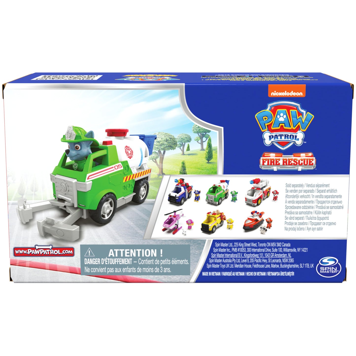 PAW Patrol Fire Rescue: Rocky Rescue Fire Tanker with Figure, Grab Claw & Bin