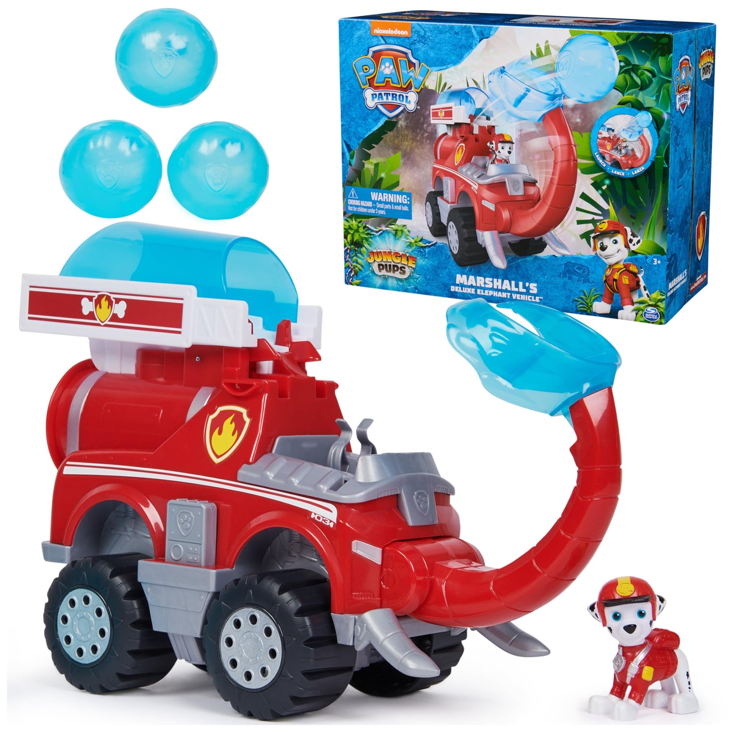 Paw Patrol Jungle Pups Marshall Elephant Fire Truck with Projectile Launcher | 3+ Toy