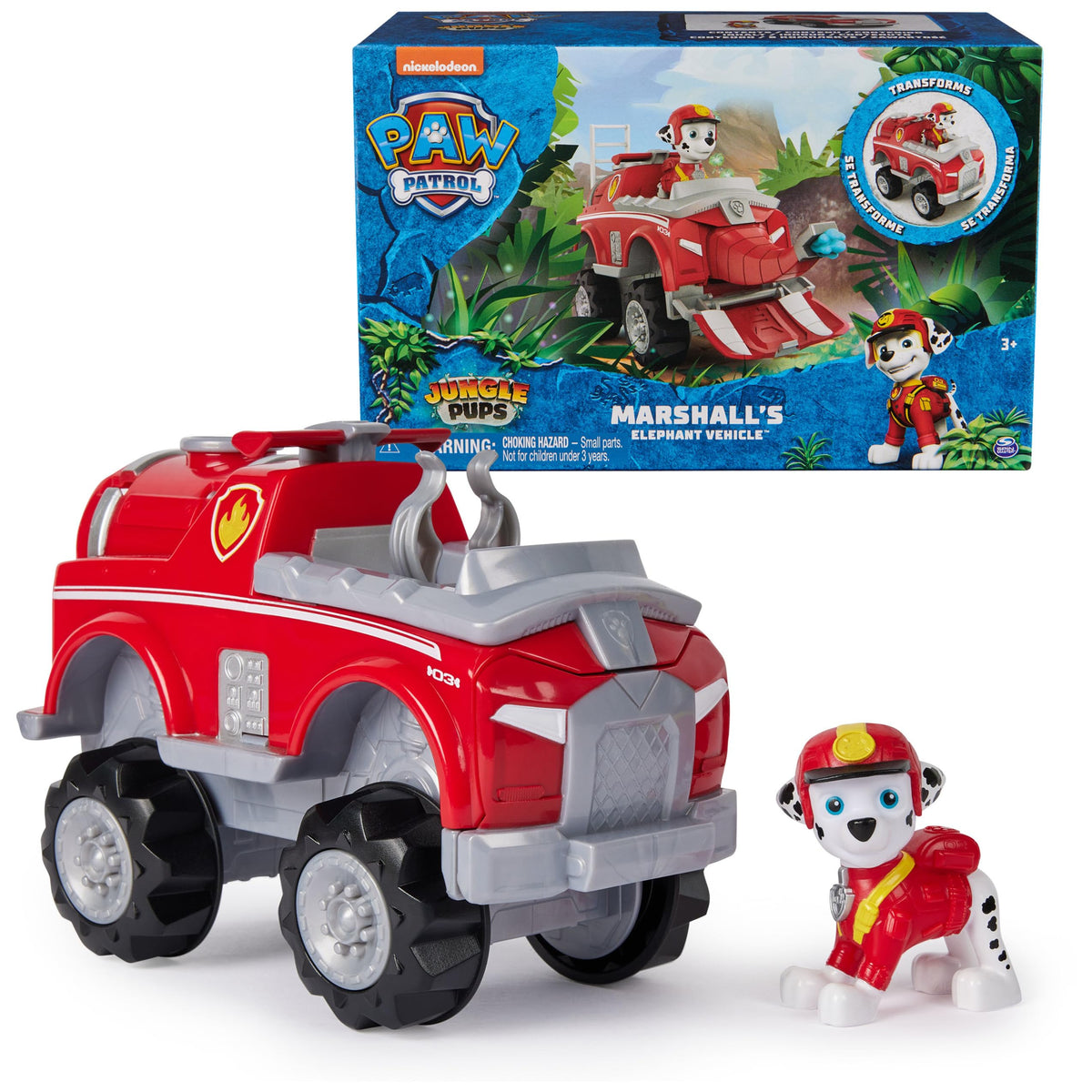 Paw Patrol Jungle Pups: Marshall Elephant Vehicle – Transforming Rescue Toy for Kids 3+