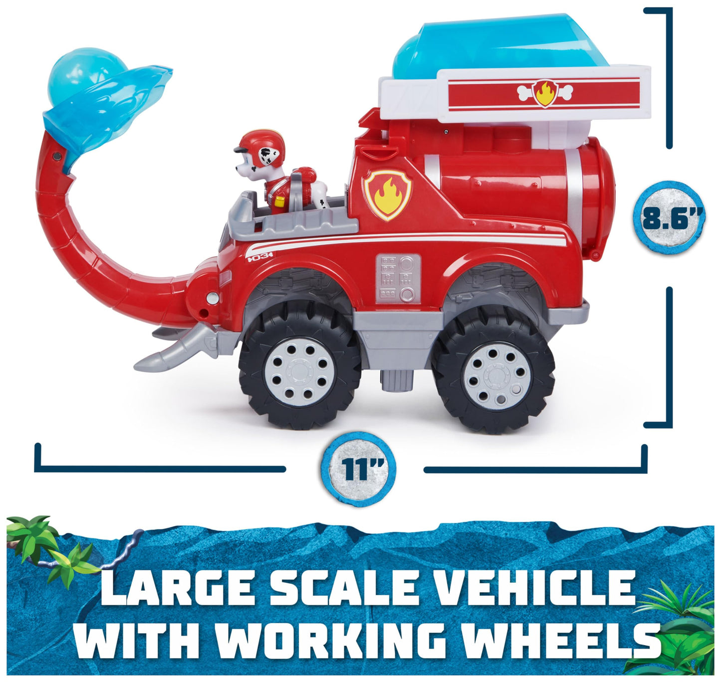 Paw Patrol Jungle Pups Marshall Elephant Fire Truck with Projectile Launcher | 3+ Toy