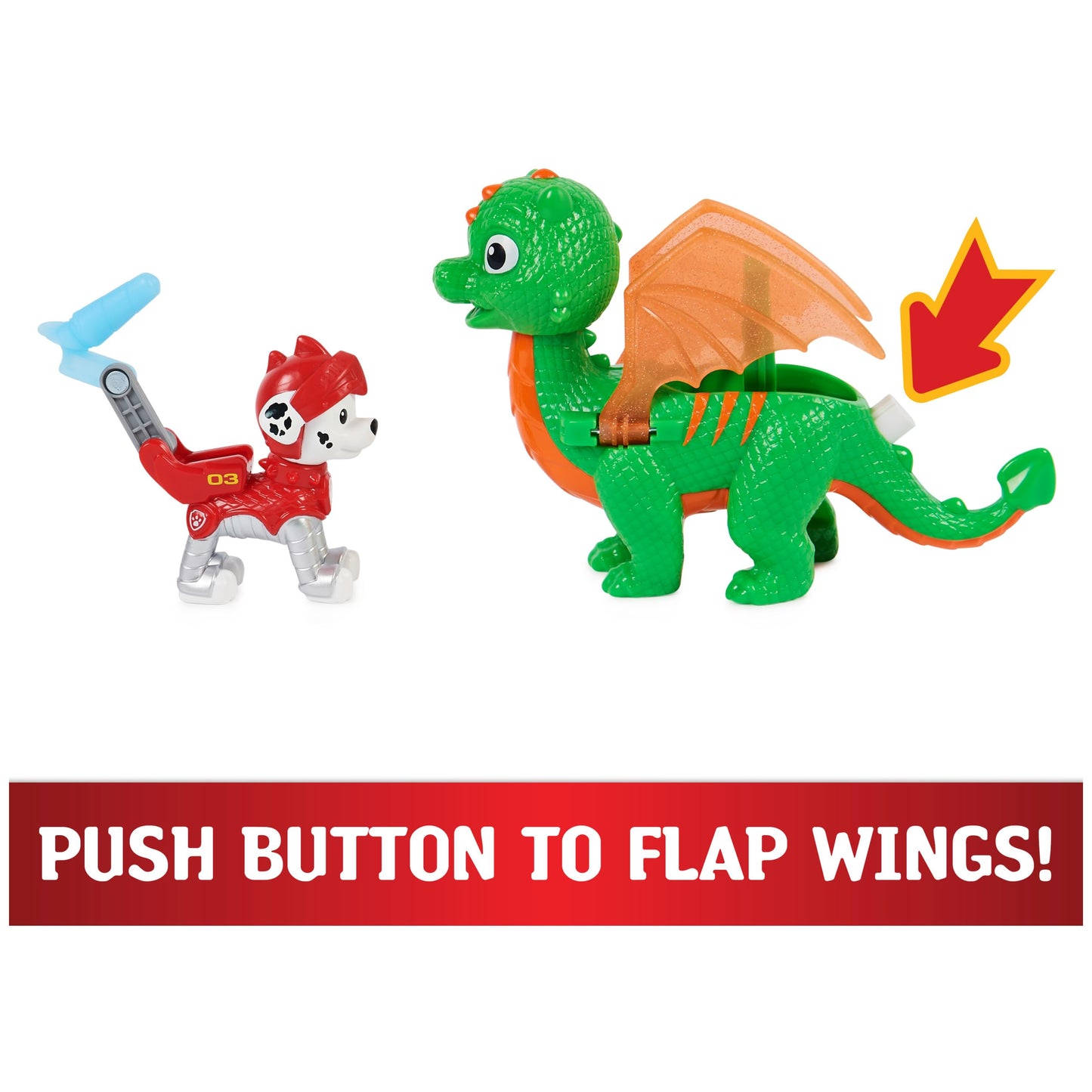 PAW Patrol Rescue Knights: Marshall & Dragon Jade Figures Set – 3+