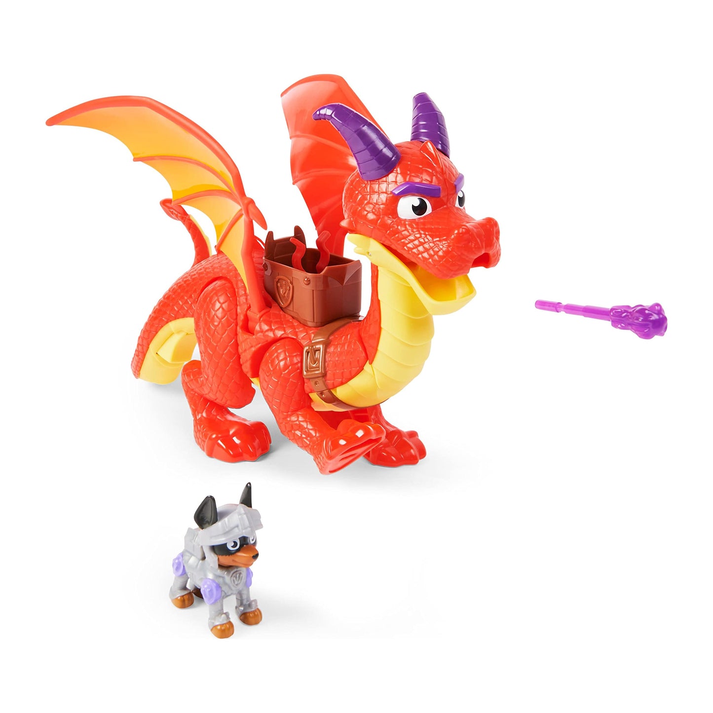 Paw Patrol Fang & Ember Dragon Rescue Knights Figure Set with Winged Launcher