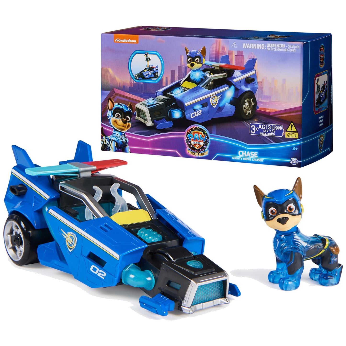 PAW Patrol: The Mighty Movie Chase Mighty Pups Rescue Car with Lights & Sounds – 7-Inch Toy Vehicle for Kids 3+