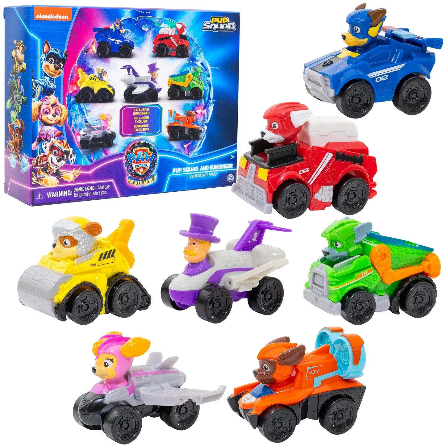 PAW Patrol: The Mighty Movie 7-Vehicle Set with Exclusive Mayor Humdinger