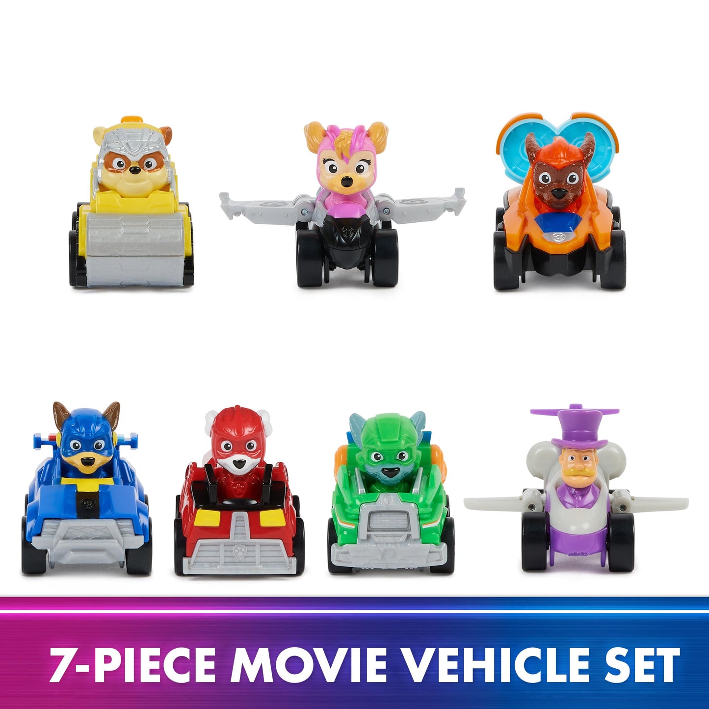 PAW Patrol: The Mighty Movie 7-Vehicle Set with Exclusive Mayor Humdinger