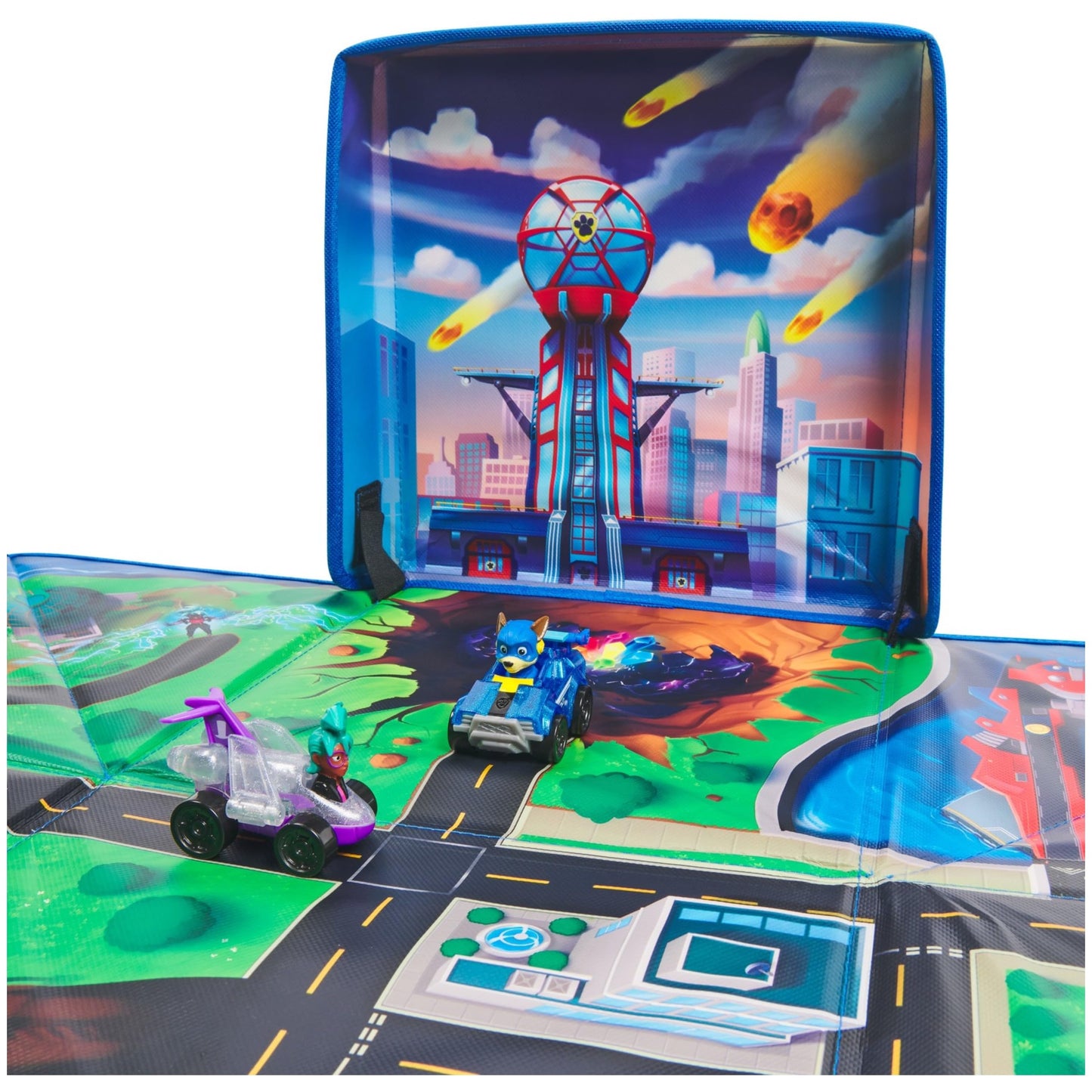 PAW Patrol: The Mighty Movie Pup Squad Play Mat Gift Pack – Chase & Vee Racers