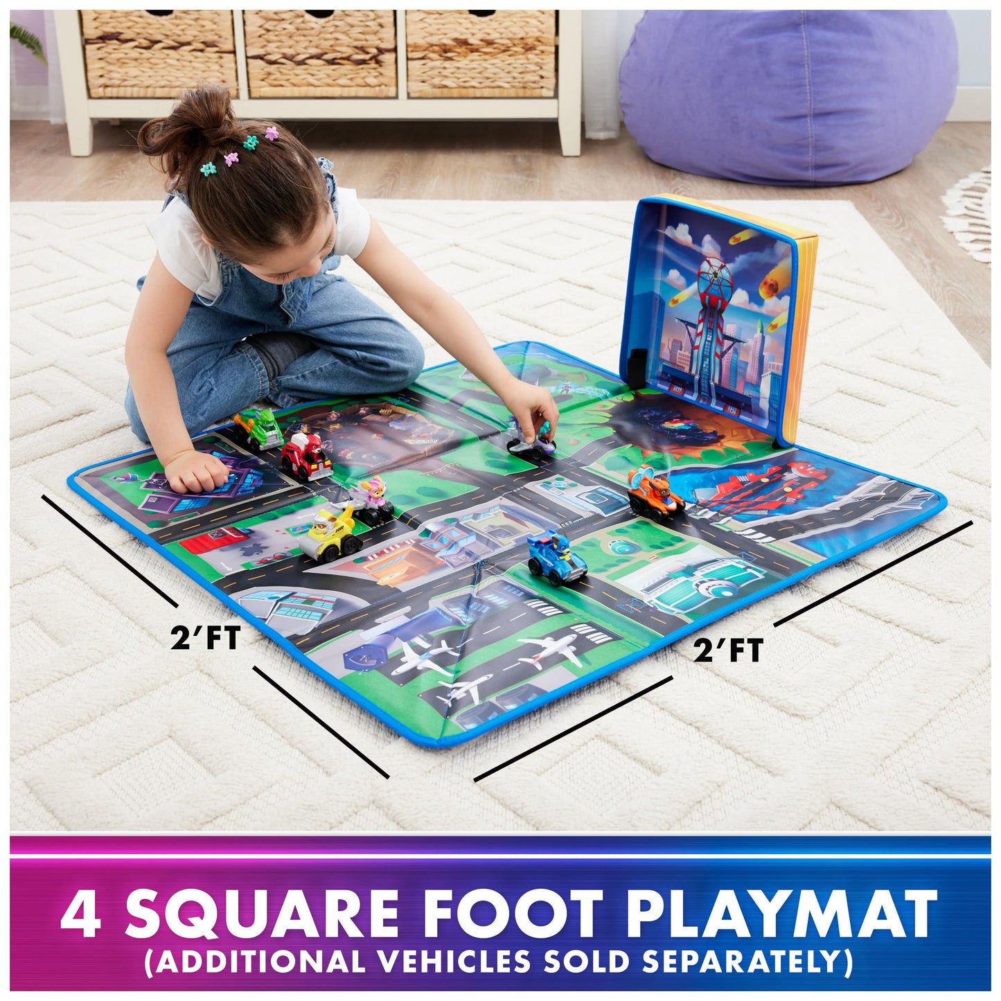 PAW Patrol: The Mighty Movie Pup Squad Play Mat Gift Pack – Chase & Vee Racers