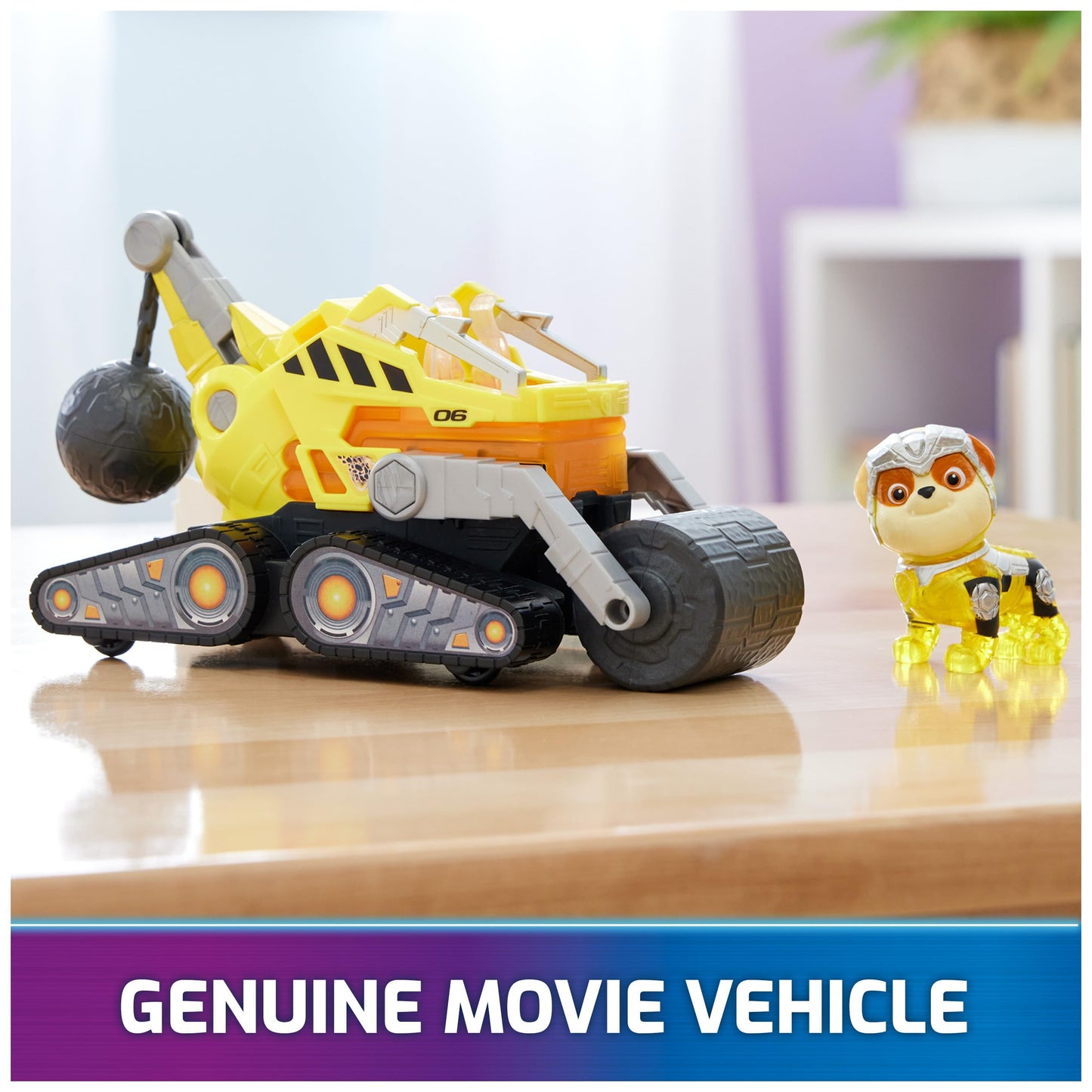 Paw Patrol Mighty Movie Rubble Construction Truck – Lights & Sounds Toy for Kids 3+