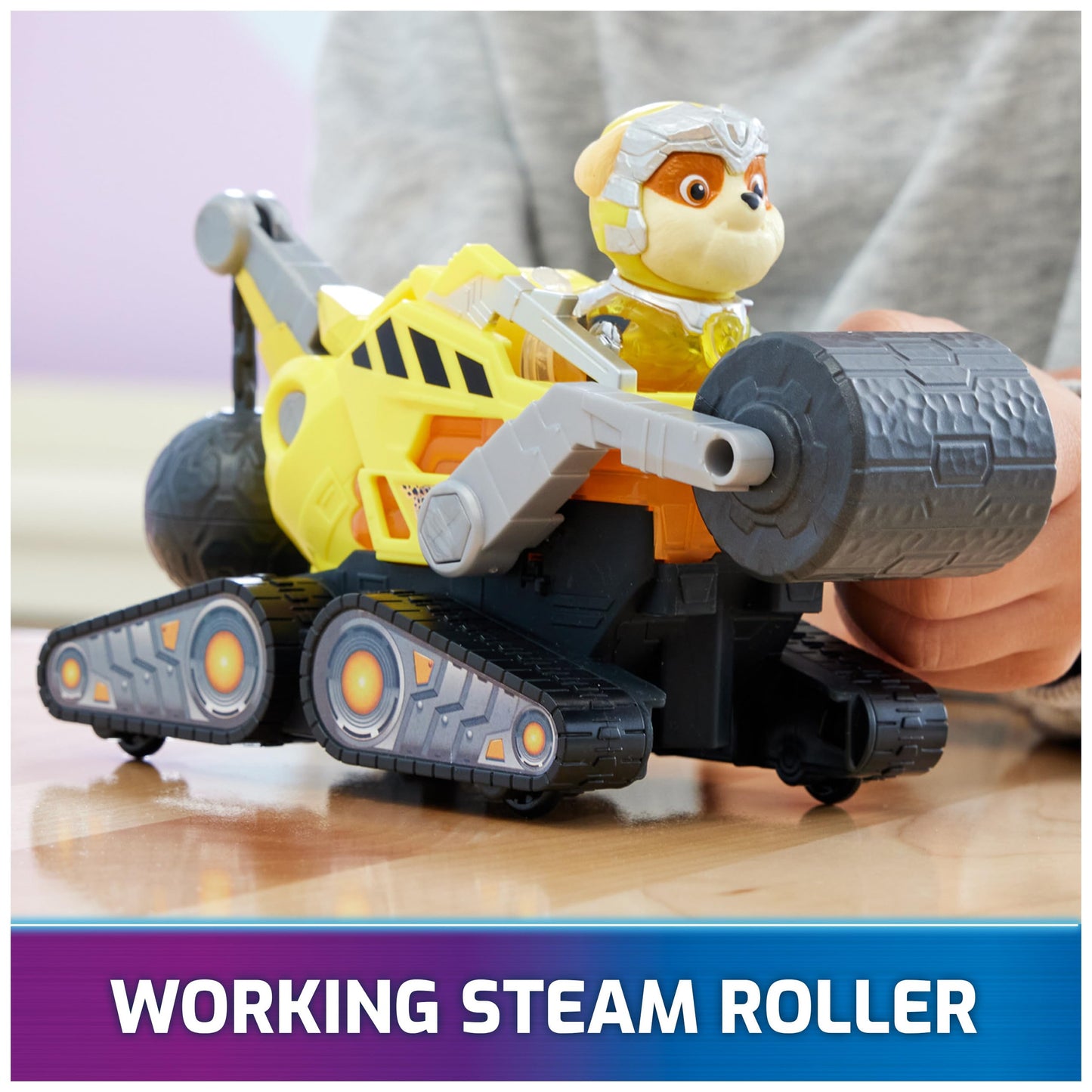 Paw Patrol Mighty Movie Rubble Construction Truck – Lights & Sounds Toy for Kids 3+