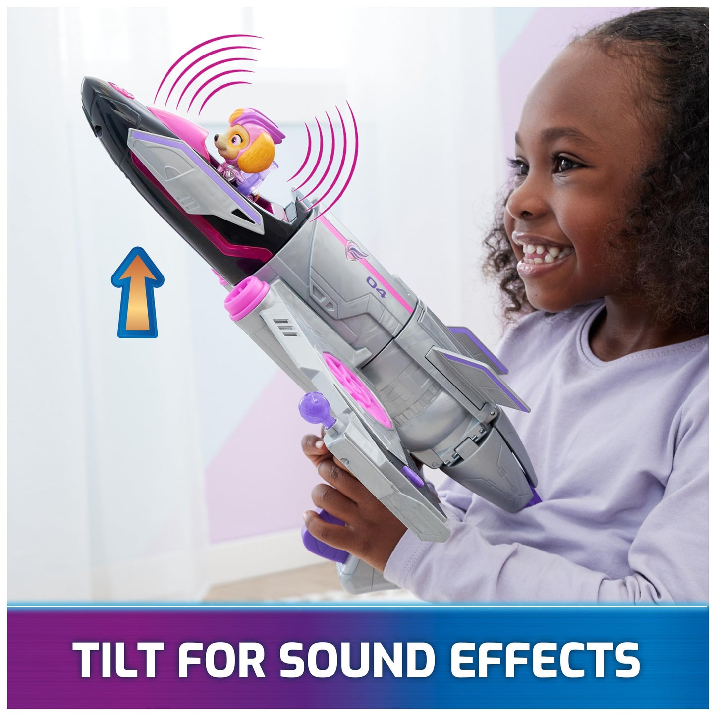 Paw Patrol Mighty Movie Skye Rescue Jet – Lights & Sounds, 15-Inch Play Vehicle