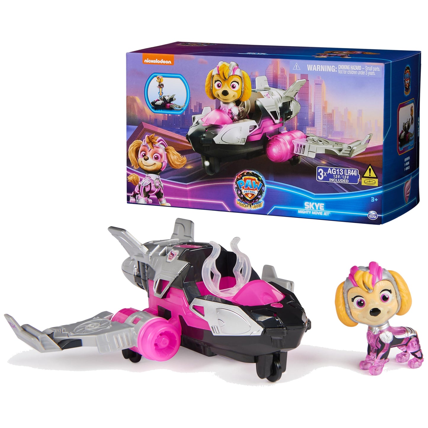 Paw Patrol Mighty Movie Skye Rescue Jet Toy – Lights & Sounds for Kids 3+