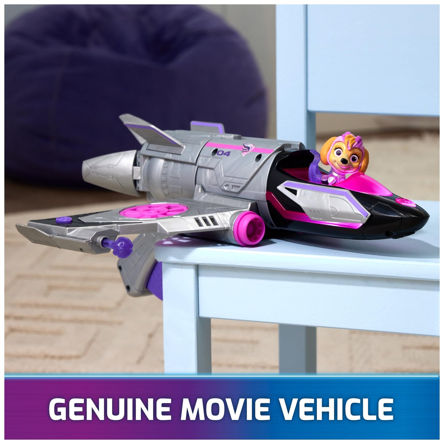 Paw Patrol Mighty Movie Skye Rescue Jet – Lights & Sounds, 15-Inch Play Vehicle