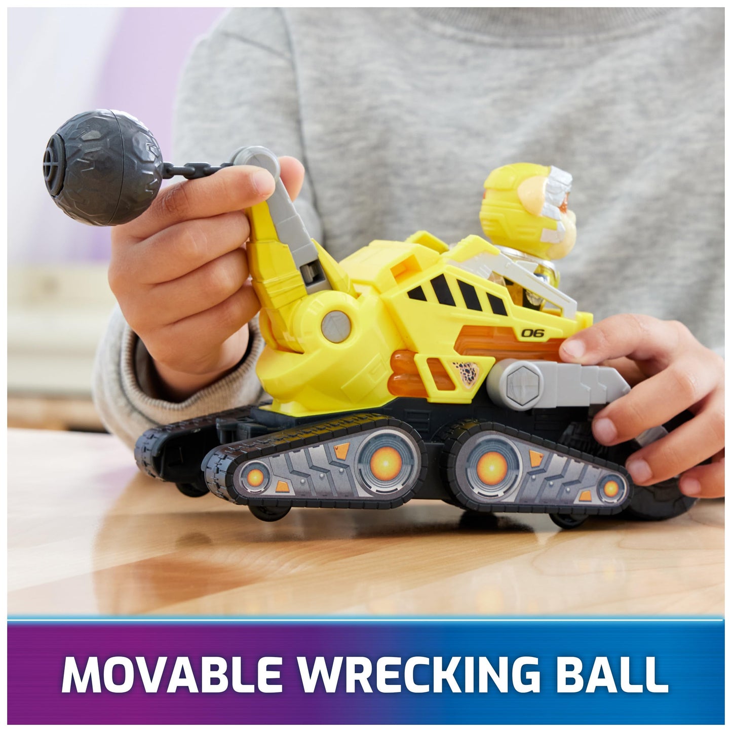 Paw Patrol Mighty Movie Rubble Construction Truck – Lights & Sounds Toy for Kids 3+