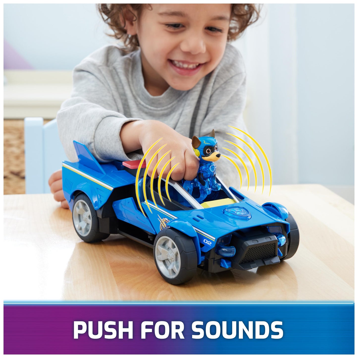 PAW Patrol: The Mighty Movie Chase’s Mighty Transforming Cruiser with Lights & Sounds – 3+ Toy Car