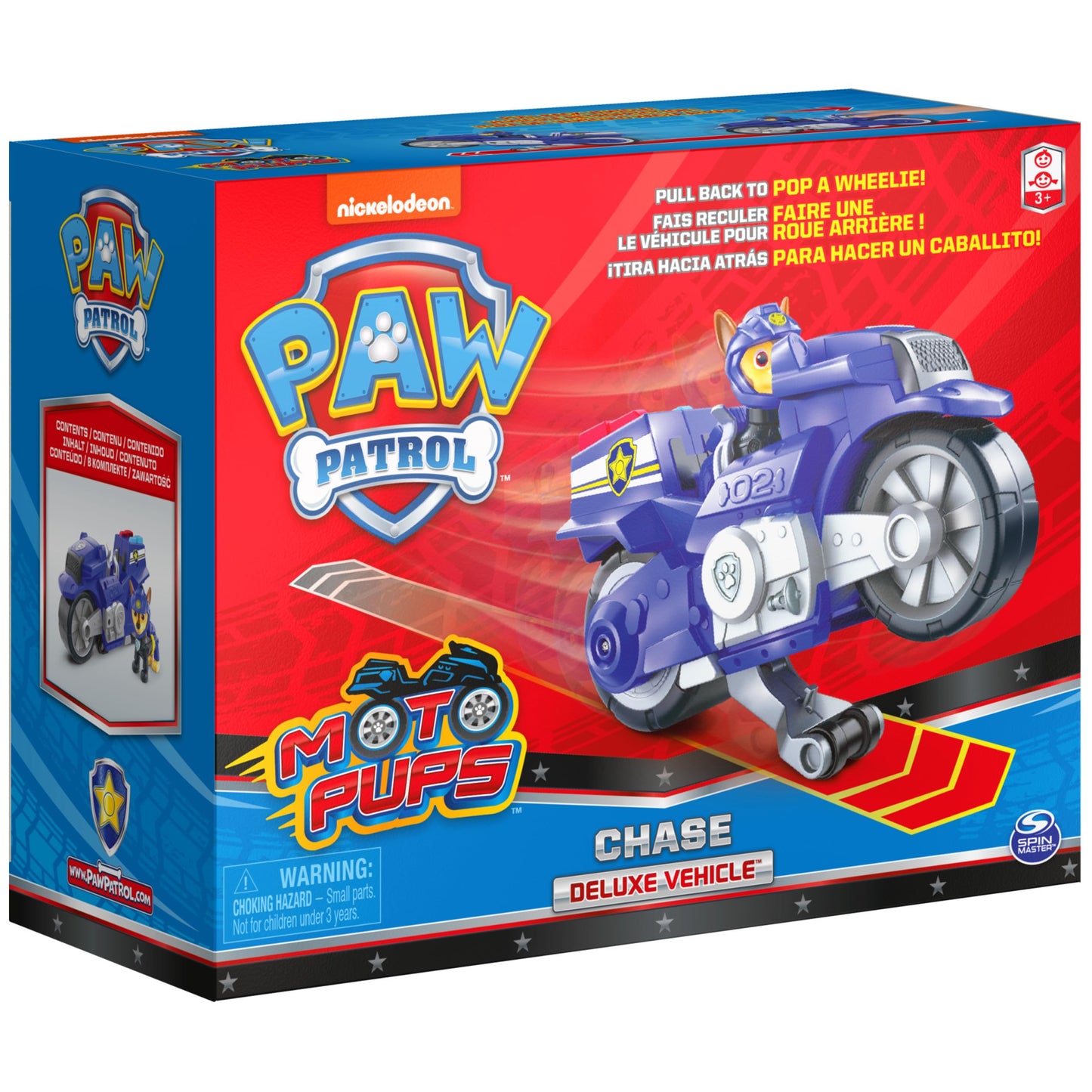 PAW Patrol Moto Pups Chase Deluxe Vehicle – Pull-Back Wheelie Action Figure