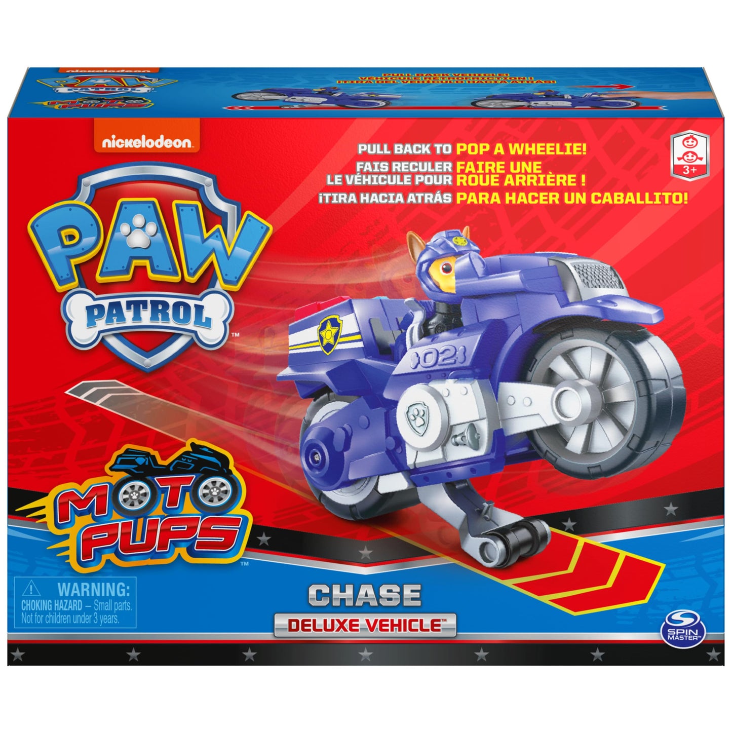 PAW Patrol Moto Pups Chase Deluxe Vehicle – Pull-Back Wheelie Action Figure