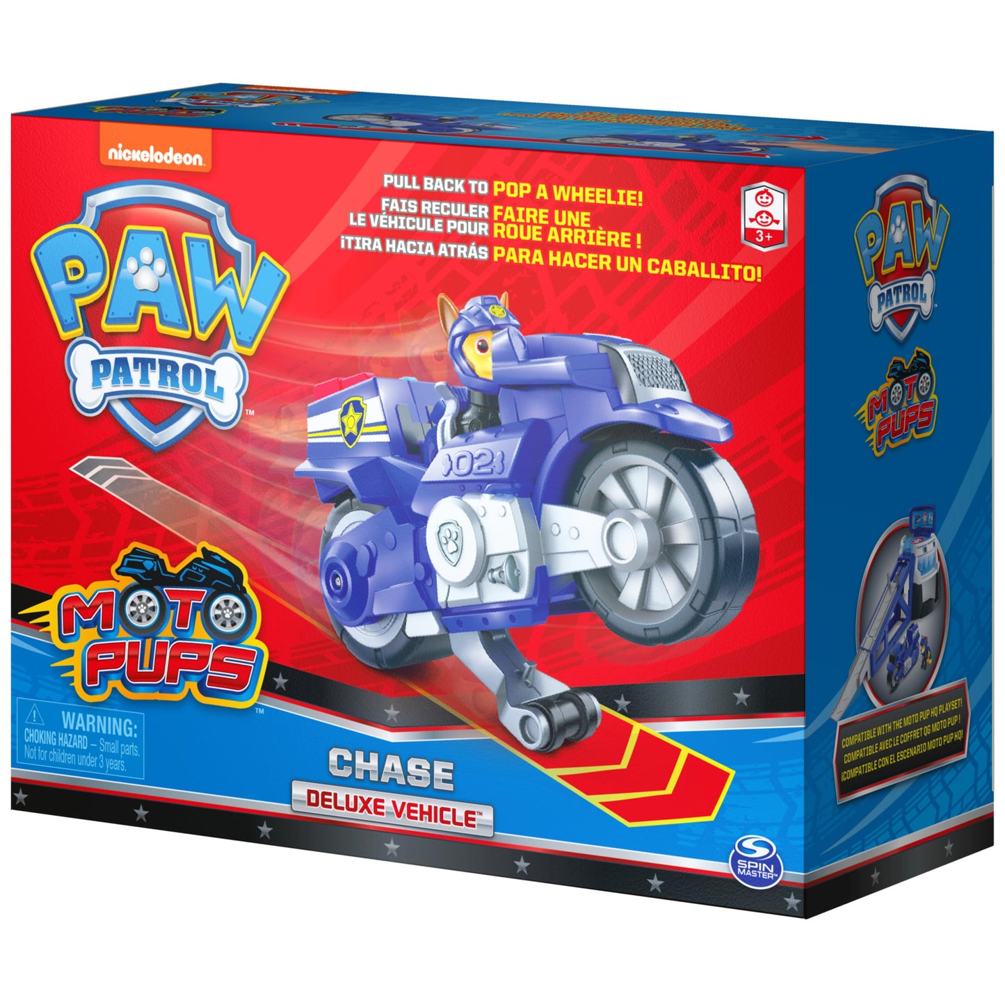PAW Patrol Moto Pups Chase Deluxe Vehicle – Pull-Back Wheelie Action Figure
