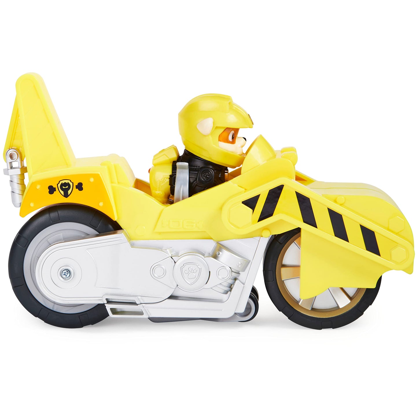 PAW Patrol Moto Pups Rubble Deluxe Vehicle – Wheelie Pull-Back & Figure