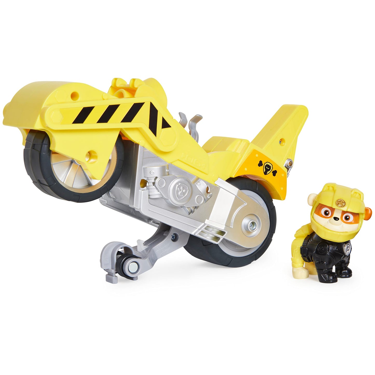 PAW Patrol Moto Pups Rubble Deluxe Vehicle – Wheelie Pull-Back & Figure