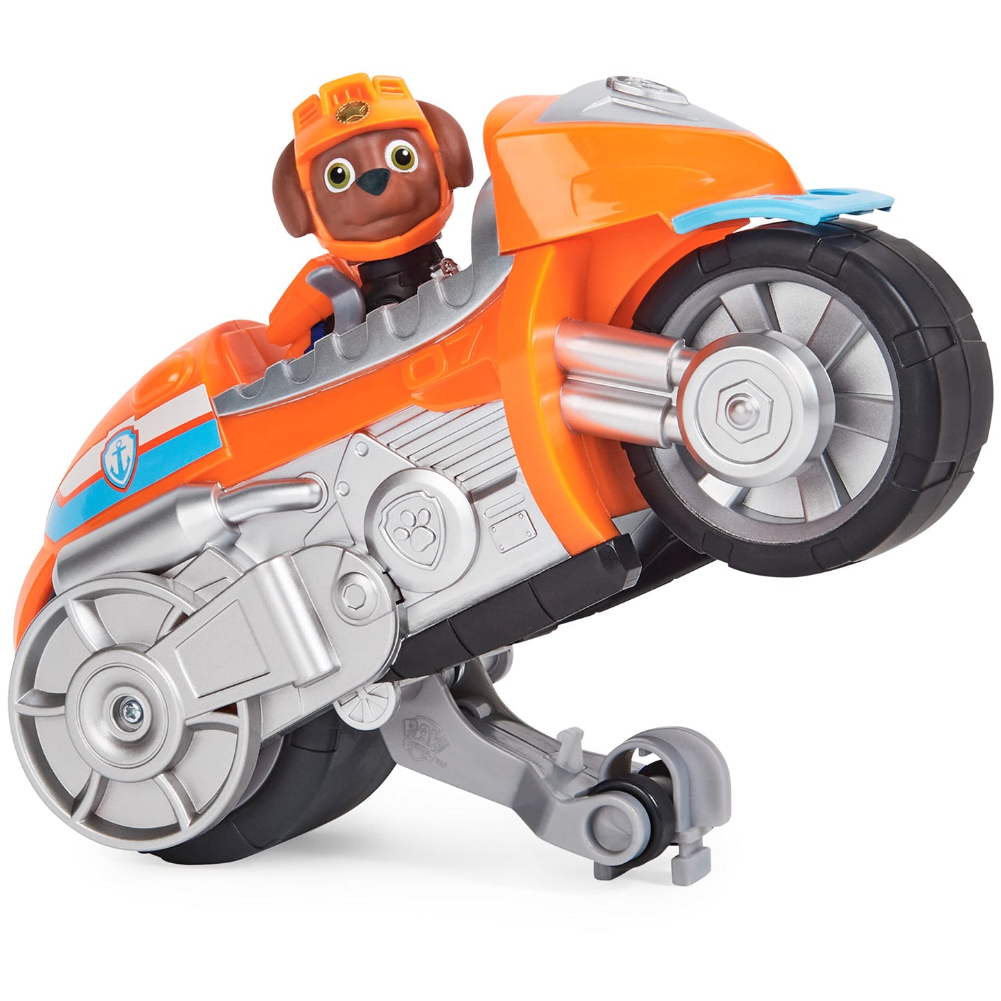 PAW Patrol Zuma Moto Pups Deluxe Vehicle with Wheelie Pull-Back | Zuma Figure Included