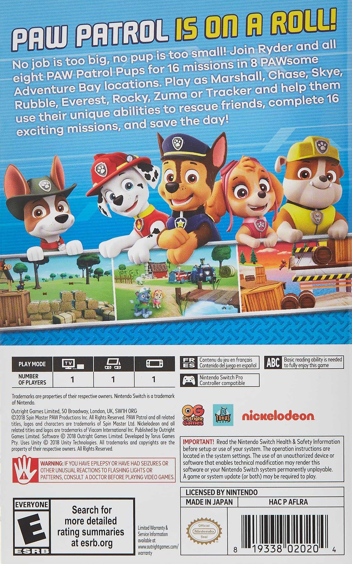 PAW Patrol: On a Roll! – Nintendo Switch