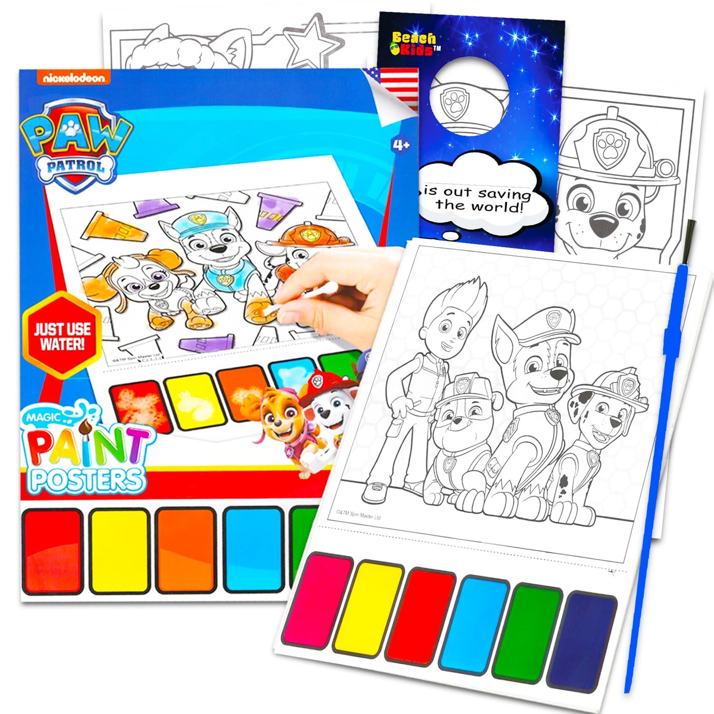 Paw Patrol Paint with Water Set for Kids | Mess-Free 16-Page Coloring Book (Ages 3+)