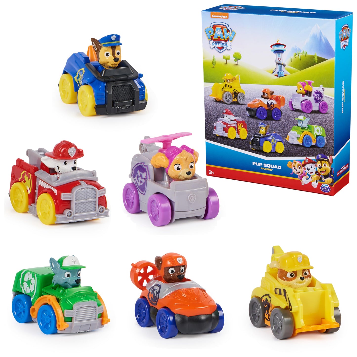 Paw Patrol Pup Squad Racers Gift Set – 6-Piece Collectible Vehicle Toys for Kids 3+